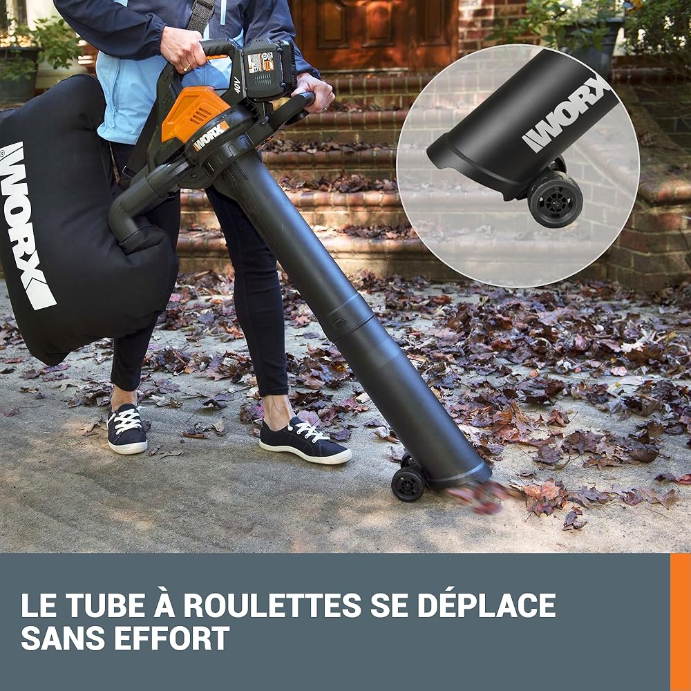 WORX Aspirateur souffleur sans fil Brushless 40V