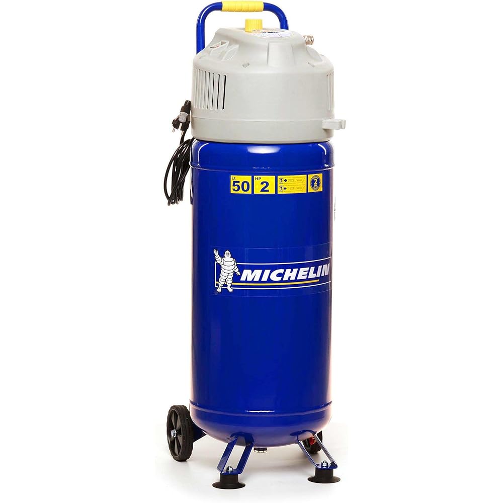 Michelin MVX50/2 Compresseur d'air vertical sans huile cuve 50 L avec manomètre