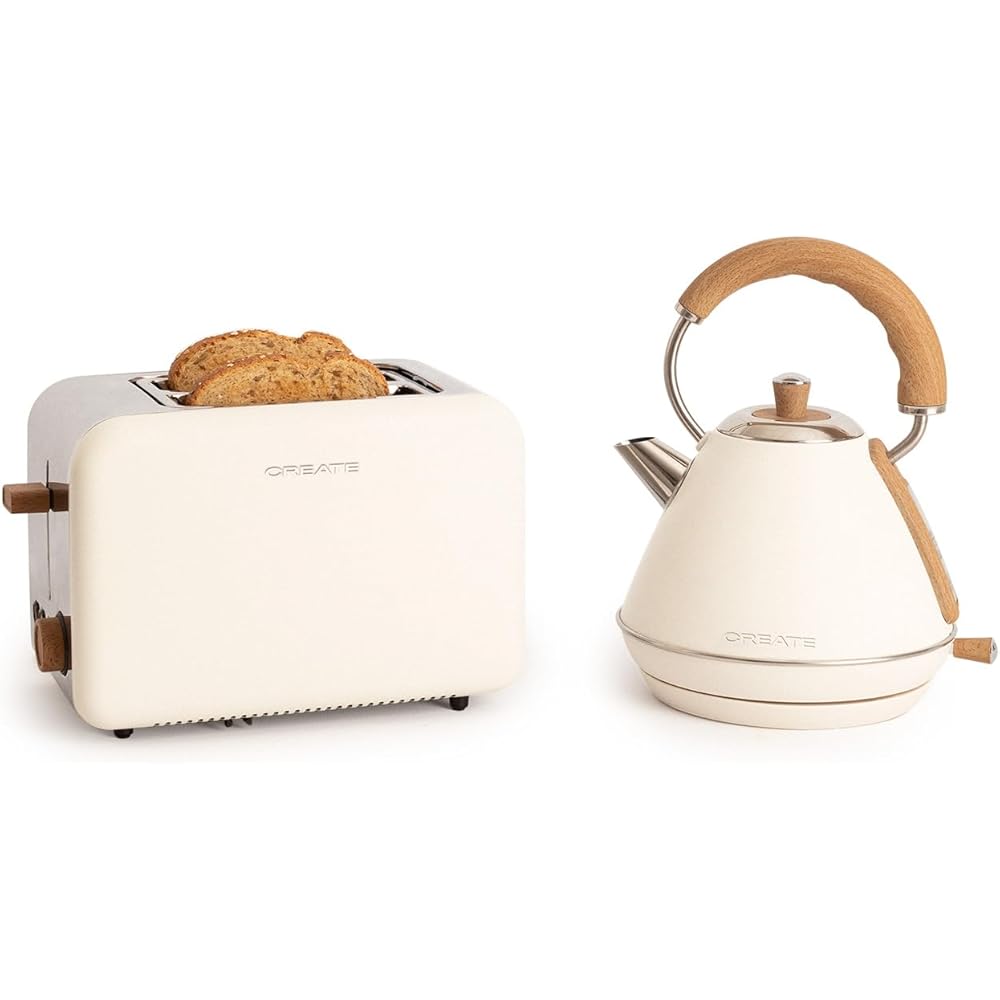 CREATE Pack Petit-déjeuner : Grille-pain et Bouilloire Blanc