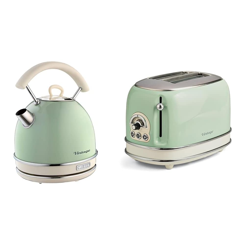 Ariete Kit Vintage : Bouilloire 1.7L et Grille-pain 2 Fentes