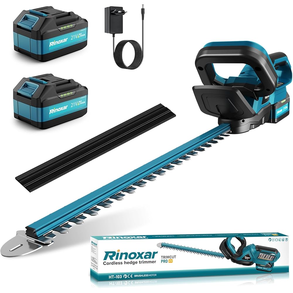 TrimCut Pro Taille-haies sans fil 21 V moteur Brushless lame 52 cm batterie 8000 mAh