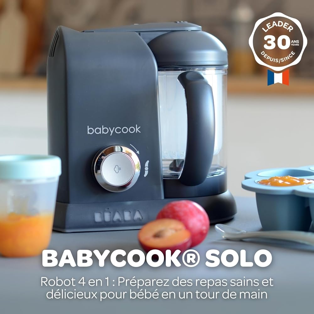 BEABA Babycook Solo Robot Bébé 4 en 1 Gris