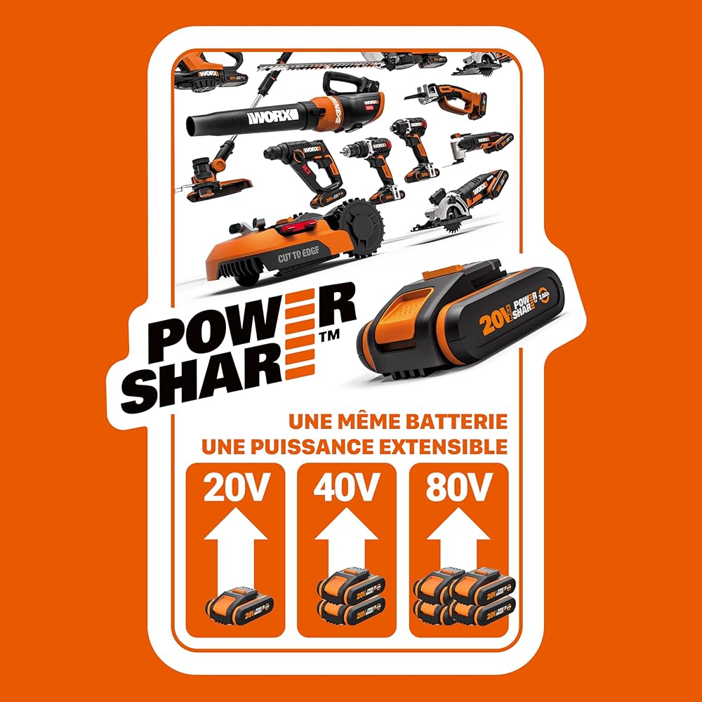 WORX Aspirateur souffleur sans fil Brushless 40V