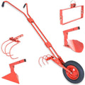 TERRE JARDIN Cultivateur manuel à roue 4 en 1 diamètre 40 cm