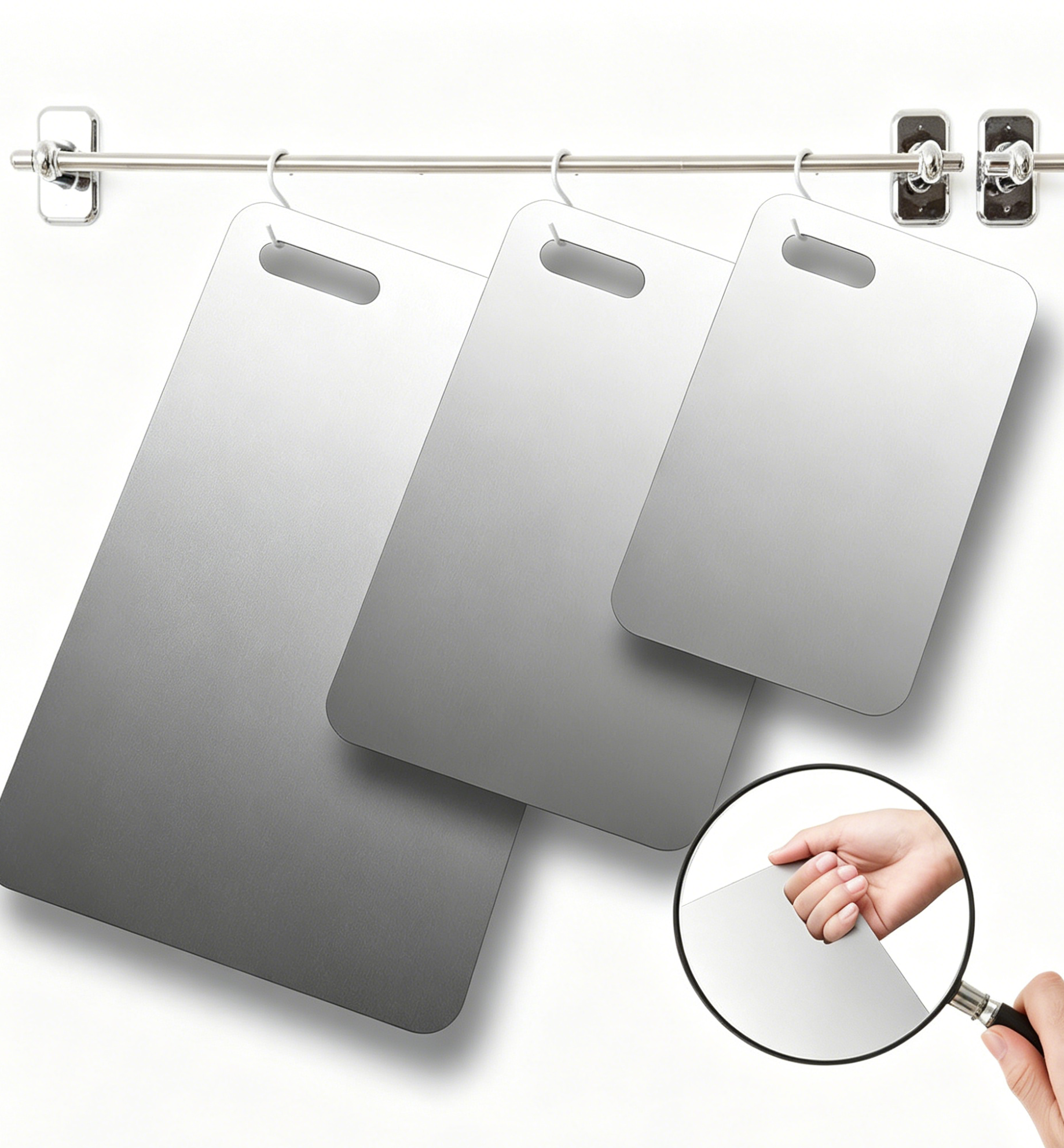 Sottotvt - Katori 100% Pure Titanium Cutting Boards, 3 PCS, Non-Toxic & Dishwasher Safe