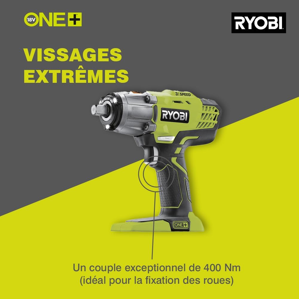 RYOBI Boulonneuse à chocs 18V ONE+ 400Nm