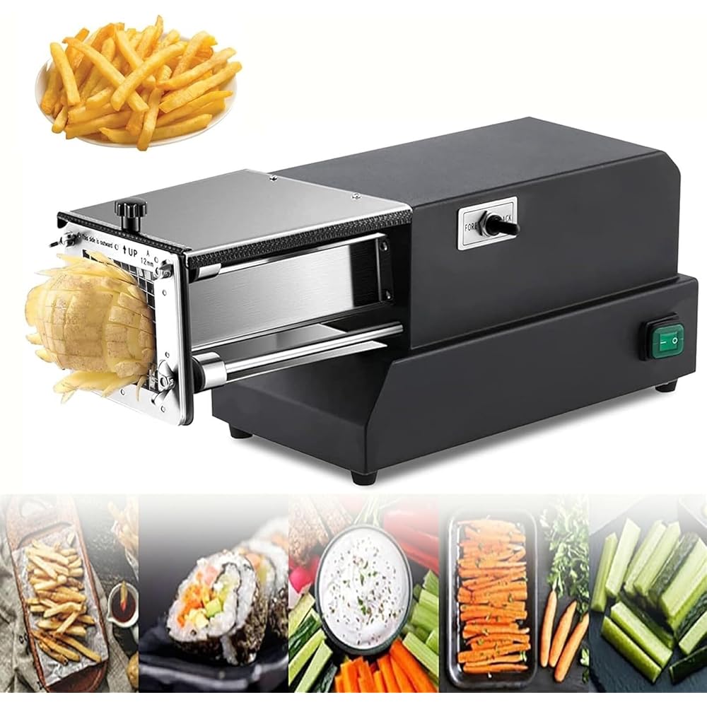 MOLVUS Coupe-frites électrique avec lame en acier inoxydable 10 mm
