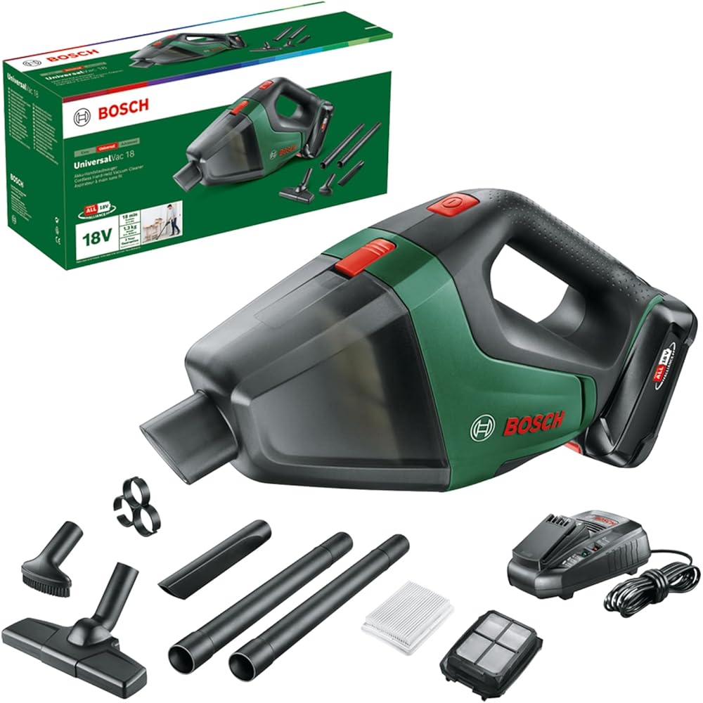 Bosch UniversalVac 18 Aspirateur sans fil 18 V avec batterie 2,5 Ah et chargeur