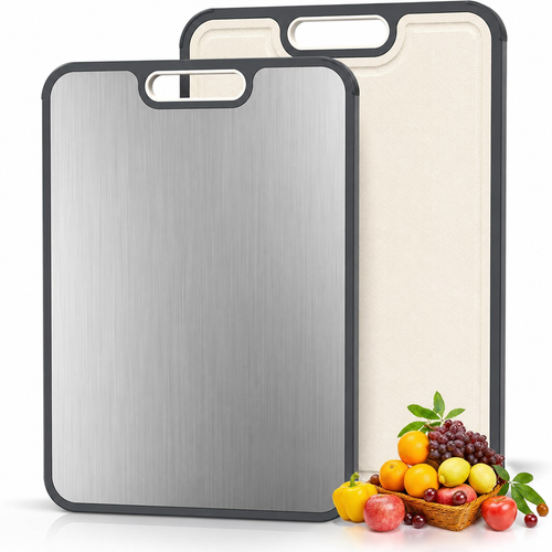 Sottotvt - Double Sided Titanium Cutting Board, Food Grade Titanium & PP, 15”×10.3”, Easy to Clean
